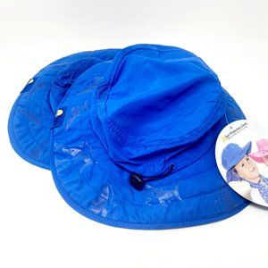 2 x Sun Protection Zone Kids UPF 50+ Safari Sun Hat Blue Sharks